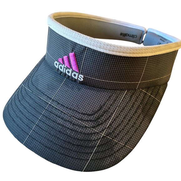 Adidas Sun Visor Hat CLIMALITE Gray Embroidered Logo CLAMP ARMS Unisex - Picture 10 of 11